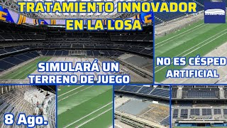 8 Ago Obras Bernabéu ¡No es césped artificial Tratamiento innovador en la losa de hormigón [upl. by Victoir]