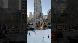 Good Evening from Rockefeller Plaza Ice Skating Rink 2024 New York City USA nyc rockefellercenter [upl. by Adimra806]