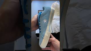 Unboxing the Awake NY x Converse One Star Pro quotBluequot Available now shorts [upl. by Sucramrej]