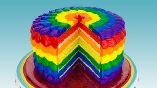 Rainbow Cake How to Make a Rainbow Cake by Cookies Cupcakes and Cardio [upl. by Anelegna]