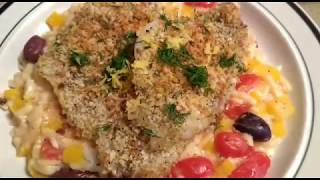 Baked Flounder Oreganata with Orzo [upl. by Annatnom675]