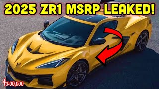 MSRP LEAKED 2025 c8 ZR1 Corvette MSRP has BEEN leaked CRAZY HIGH [upl. by Ymrots399]