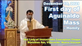 First day of Aguinaldo Mass – Homily  December 15 2021 [upl. by Ijuy]