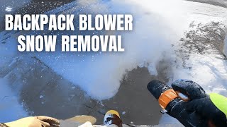 Backpack Blower Snow Removal [upl. by Fulbright]