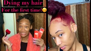 How I dyed my dark hair red WITHOUT bleach  Loreal HiColor HiLights in Magenta in HD [upl. by Porta]