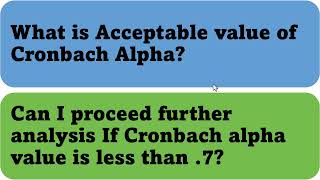 Acceptable value of Cronbachs Alpha When to Worry and When to Proceed [upl. by Ferretti]