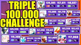 I attempted the TRIPLE 100000 CHALLENGE with 12 Different POKEMON  Pokemon Unite [upl. by Zoes]