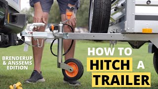 How to Hitch a Trailer  Unbraked Trailer  eg Anssems  Brenderup Trailer Edition [upl. by Julis]