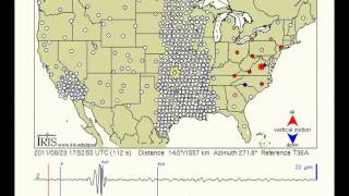 Virginia quake seismic waves march across the US [upl. by Enirolf]