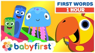 Toddler Learning Video  Color Crew amp Larry Surprise Eggs  Sea amp Farm Animals for Kids  BabyFirst [upl. by Soloman16]