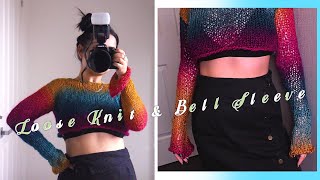 Loose Knit Cropped Sweater Knitting Tutorial for Absolute Beginners [upl. by Timrek315]