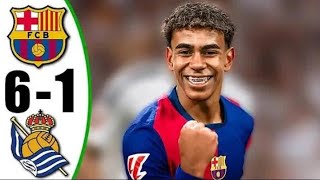 Barcelona vs Real Sociedad 61  All Goals amp Highlights  LaLiga 2024 [upl. by Terese361]