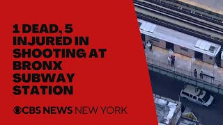 Live Bronx subway station shooting leaves 1 dead 5 wounded [upl. by Acirrej]