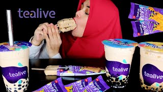 ASMR NEW TEALIVE BOBA ICE CREAM amp TEA LIVE BOBA MILK TEA [upl. by Hillier759]