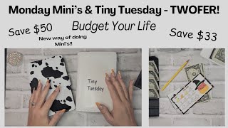 Mini Monday AND Tiny Tuesday  Cash Stuffing Savings Challenges [upl. by Enylekcaj405]