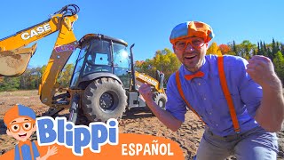 Aprendamos sobre retroexcavadoras  Aprende con Blippi  Videos Educativos para niños [upl. by Cinnamon]