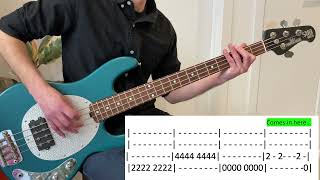 Elastica Stutter BASS COVER with TABS NOTATION Rickenbacker vs Musicman [upl. by Nichol238]