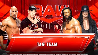 John Cena  The Rock vs Undertaker  Roman Reigns Tag Team  WWE 2K23  Ultra Realistic RTX 4090 [upl. by Quillon574]