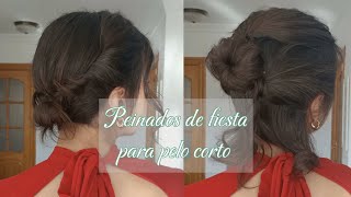 👀2 Peinados cabello corto para fiesta🎉Momento con B [upl. by Mountford858]