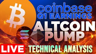 Coinbase Earnings  Altcoins Pumping 📉Technical Analysis w Evan Aldo [upl. by Eneloj]