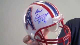 Earl Campbell Signed Mini Helmet w HOF 91  SM Holo [upl. by Barbabas592]