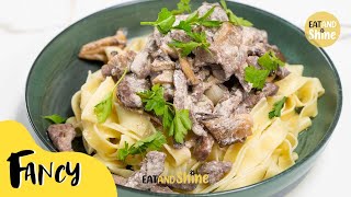 Beef Stroganoff amp Pasta 🤤🥩  Eat and Shine ☀️ [upl. by Hutchinson219]