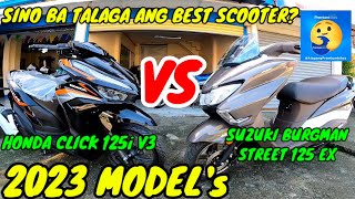 HONDA CLICK 125i V3 2023 MODEL  VS  SUZUKI BURGMAN STREET EX 125 2023 MODEL [upl. by Lairea]