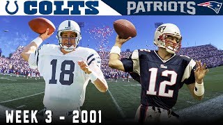 Tom Bradys FIRST Start Colts vs Patriots 2001 [upl. by Zeuqcaj973]