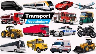 Learn Transport Names Vehicles Name Mode of Transport  Basic English Learning [upl. by Graubert]