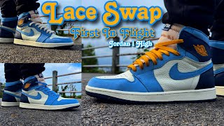 Lace Swap  Jordan 1 First In Flight 🔥🔥On Feet [upl. by Bautista]