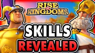 Pyrrhus and Pericles Skills REVEALED Rise of Kingdoms Greece Civilization New Commanders [upl. by Dominga311]