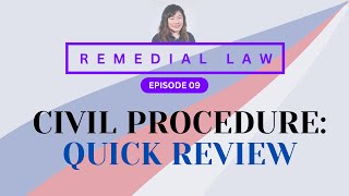 REMEDIAL LAW REVIEW CIVPRO Quick PreBar Review LABAN [upl. by Waine557]