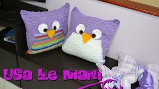 Tutorial cuscino gufo a uncinetto  Crochet Owl Pillows tutorial PARTE2 [upl. by Richardson198]