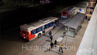 Buses arriving at Hurdman Night Platform [upl. by Laitselec415]