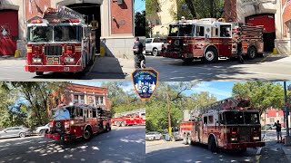 2002 SEAGRAVE REARMOUNT FDNY ENGINE 43 amp LADDER 59 RESPOND TO MULTIPLE RUNS PA300 [upl. by Rufena]