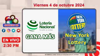 Lotería Nacional Gana Más y New York Lottery en VIVO │Viernes 4 de octubre 2024 – 230 PM [upl. by Jadwiga131]