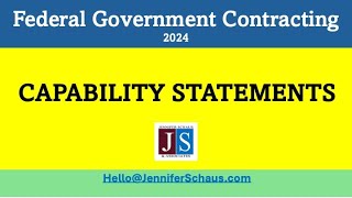 2024 GovCon Summer Shorts  Capability Statements 6 of 10 [upl. by Klina861]