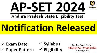 AP SET 2024 Exam Date  Andhra Pradesh State Eligibility Test Syllabus Eligibility Criteria for SET [upl. by Osy]