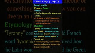 quotTyrannyquot  Meaning Etymology Usage  English Word Meaning vocabulary improvevocabulary [upl. by Hartmann]