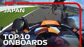 Shunts At The Start And The Top 10 Onboards  2023 Japanese Grand Prix  Qatar Airways [upl. by Zilevi]