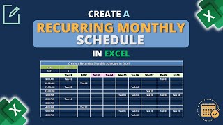 Create Recurring Monthly Schedule Template in Excel [upl. by Brenton]