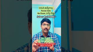 అటవీ ఉద్యోగాలు l Forest Jobs l No Exam పరీక్ష లేవు Latest Jobs Salary Rs31000 [upl. by Berkley]