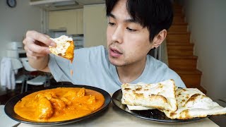 Butter Chicken amp Garlic Naan  MUKBANG [upl. by Bora]