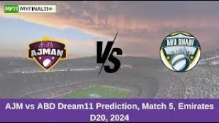 LIVE ABD vs AJM 5th Match Emirates D20 2024 [upl. by Maurilla]