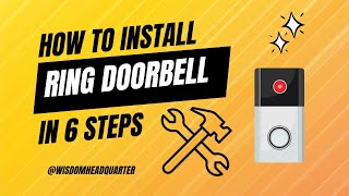 How To install A Ring Doorbell  Ring Doorbell 2nd Generation  Wireless 6 steps Guide ringdoorbell [upl. by Gnof504]