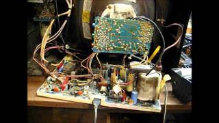 1982 Sylvania E32 chassis 19quot color TV flyback transformer failure [upl. by Rosene763]