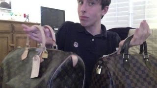 Louis Vuitton speedy 35 damier ebene vs speedy 40 monogram Unboxing [upl. by Aihk]