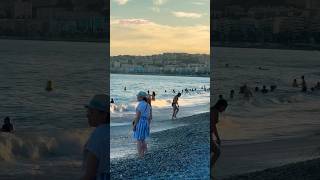 France beach evening in Nice france nice travel holiday summer vacation shorts beach sea [upl. by Irving]