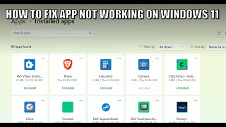 HOW TO FIX APP NOT WORKING ON WINDOWS 11 [upl. by Ramburt]