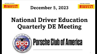 PCA HPDE Quarterly Leadership Webinar  December 5 2023 [upl. by Also]